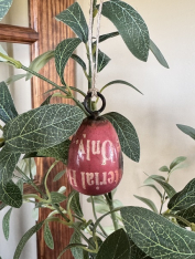 HANGING PINK EGG ORNAMENT *NEW* AVAIL JAN 2026